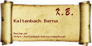 Kaltenbach Barna névjegykártya